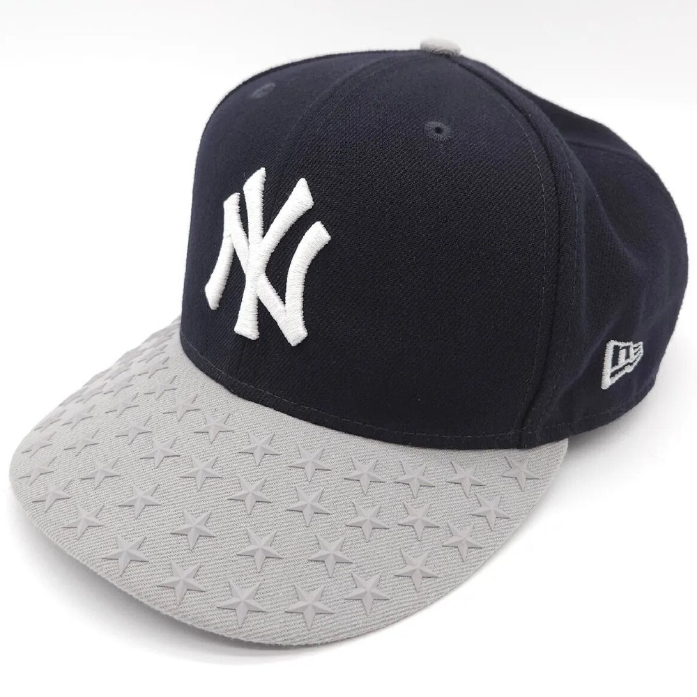New Era 9FIFTY Gray Snapback Hat New York Yankees Rubber Star Brim MLB Ball Cap
